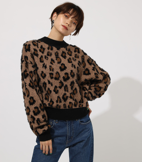 JACQUARD LEOPARD KNIT/ジョガーレオパードニット