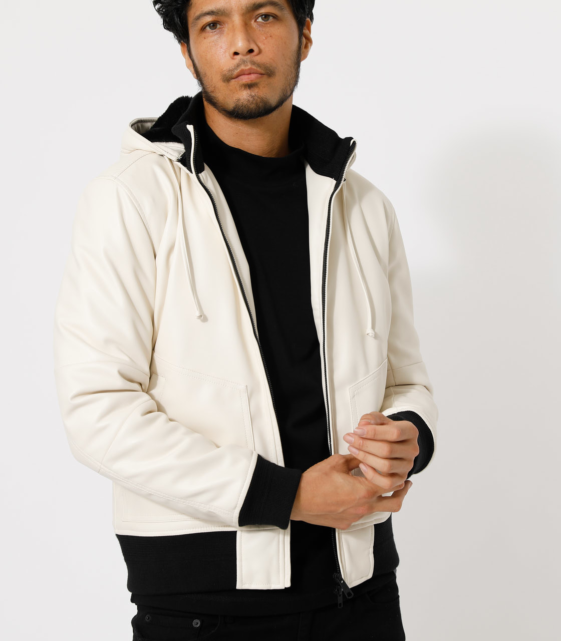 FAKE LEATHER THERMORE BLOUSON/フェイクレザーサーモアブルゾン 詳細画像 WHT 1