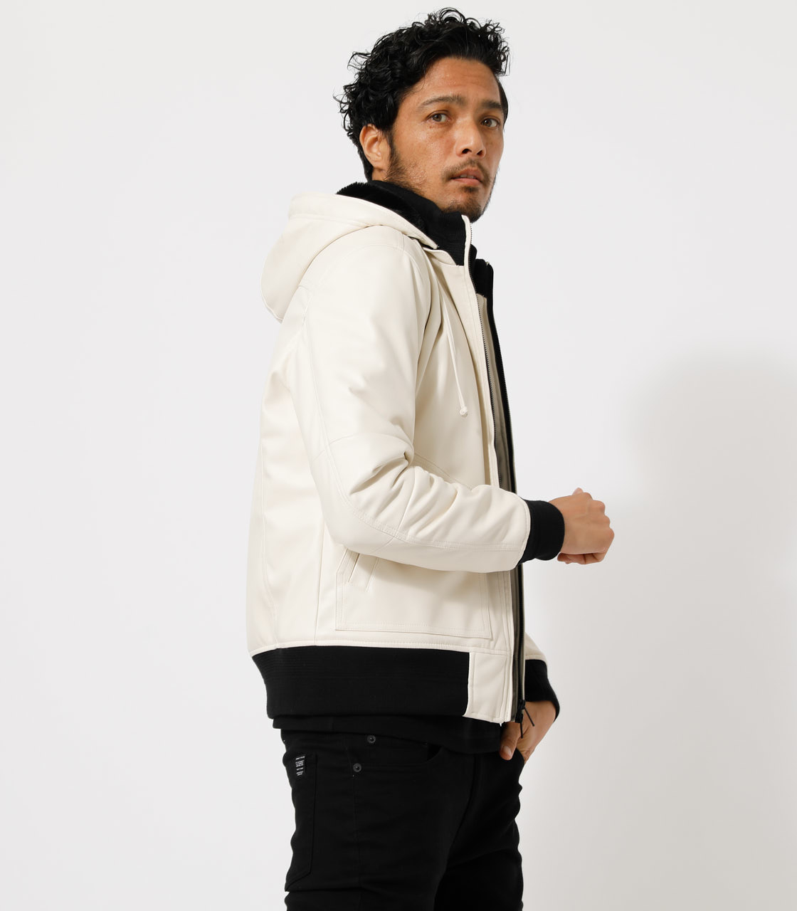FAKE LEATHER THERMORE BLOUSON/フェイクレザーサーモアブルゾン 詳細画像 WHT 2