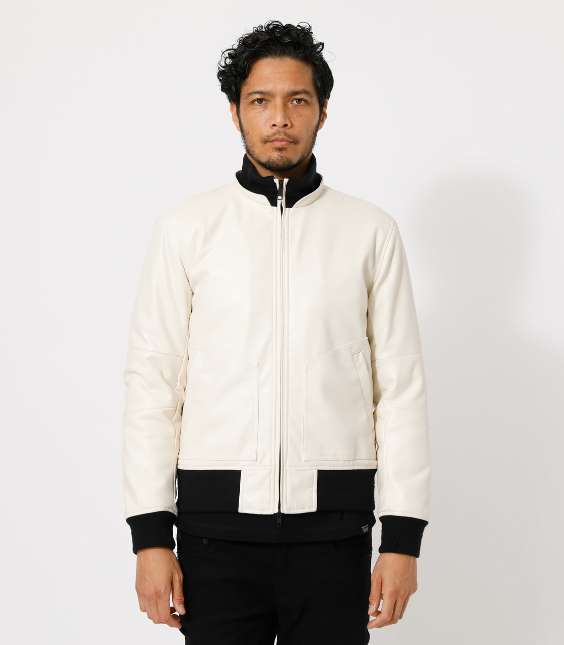 FAKE LEATHER THERMORE BLOUSON/フェイクレザーサーモアブルゾン 詳細画像 WHT 4