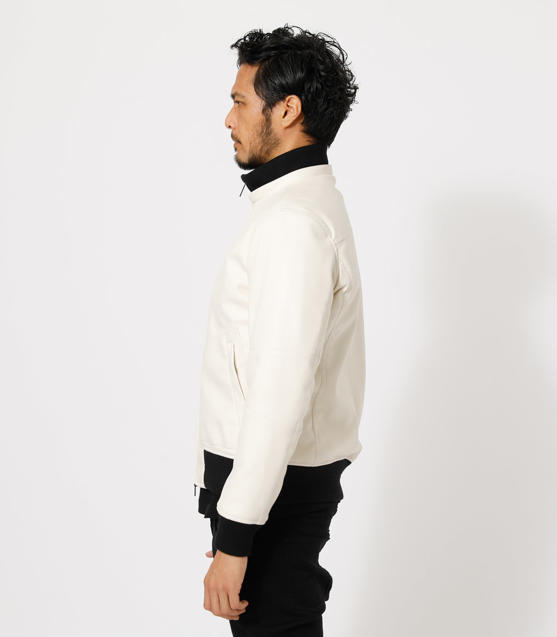 FAKE LEATHER THERMORE BLOUSON/フェイクレザーサーモアブルゾン 詳細画像 WHT 5