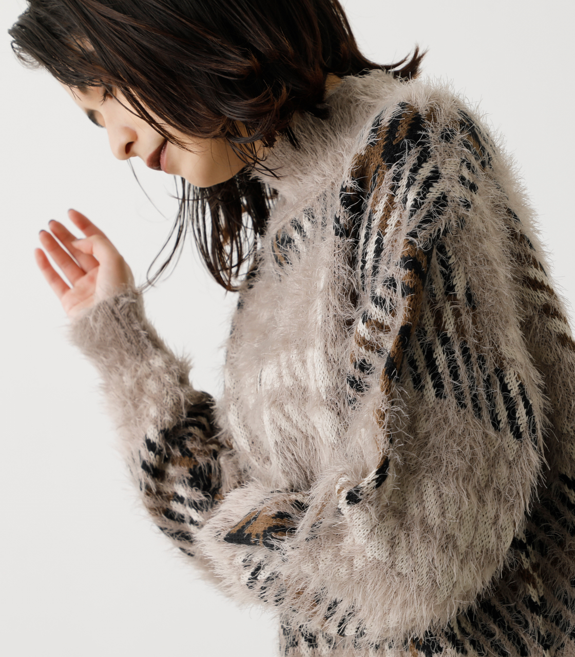 BIG CHECK SHAGGY KNIT/ビッグチェックシャギーニット【MOOK53掲載 90026】