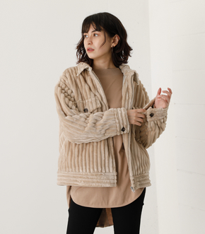 【11月10日(金)8:59まで期間限定価格】FAKE FUR CPO JACKET/フェイクファーCPOジャケット