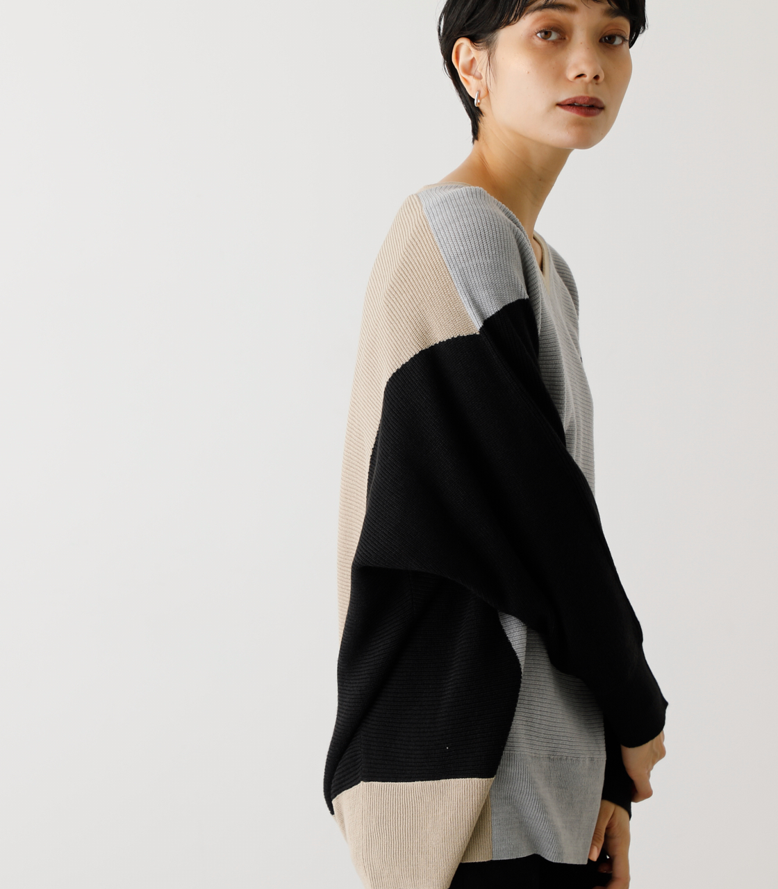 NUDIE DOLMAN KNIT TOPS/ヌーディードルマンニットトップス 詳細画像 柄GRY 2