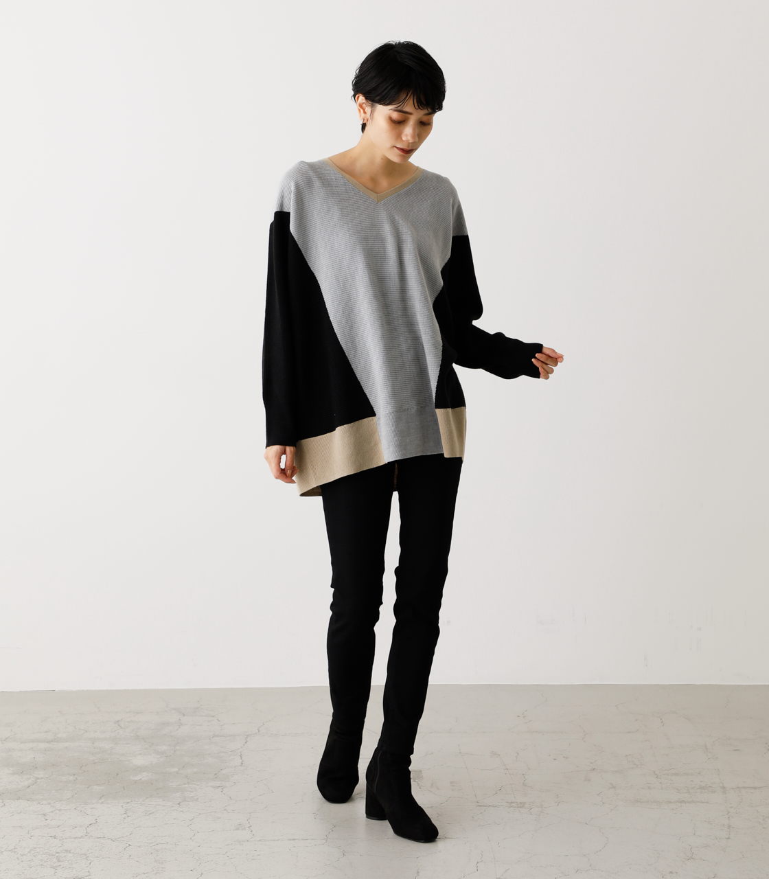 NUDIE DOLMAN KNIT TOPS/ヌーディードルマンニットトップス 詳細画像 柄GRY 4