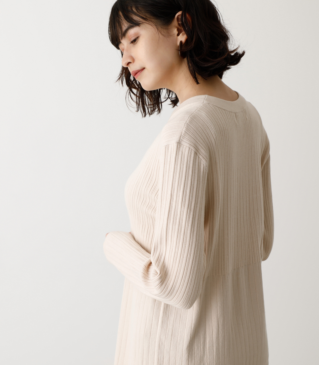 RIB KNIT SWITCHING ONEPIECE/リブニットスウィッチングワンピース