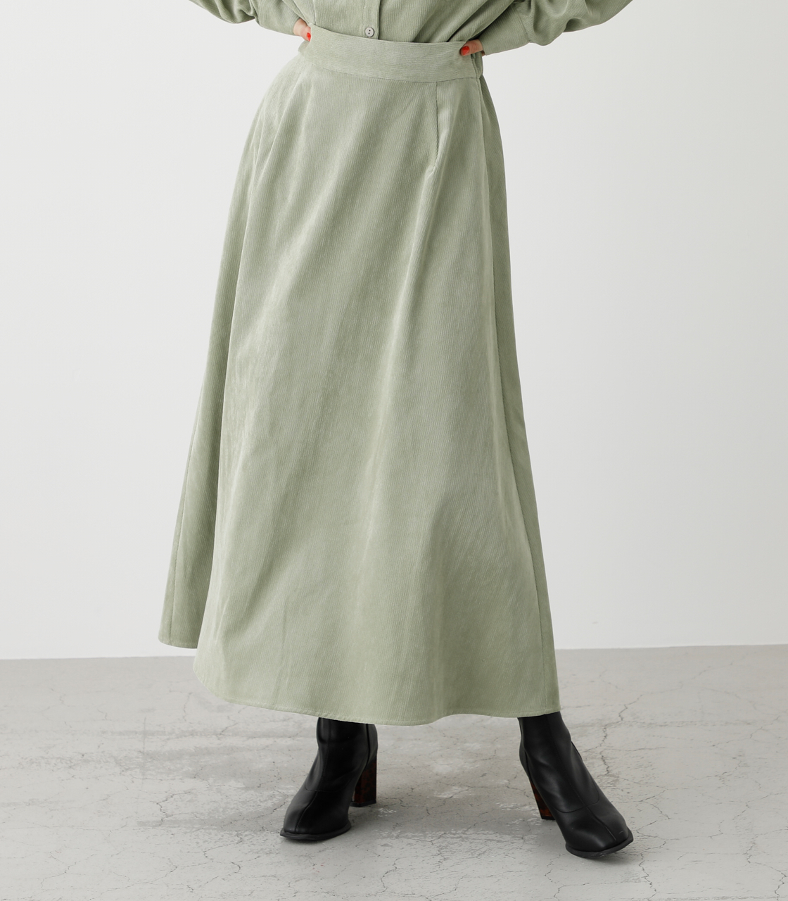CORDUROY FLARE LONG SKIRT/コーデュロイフレアロングスカート