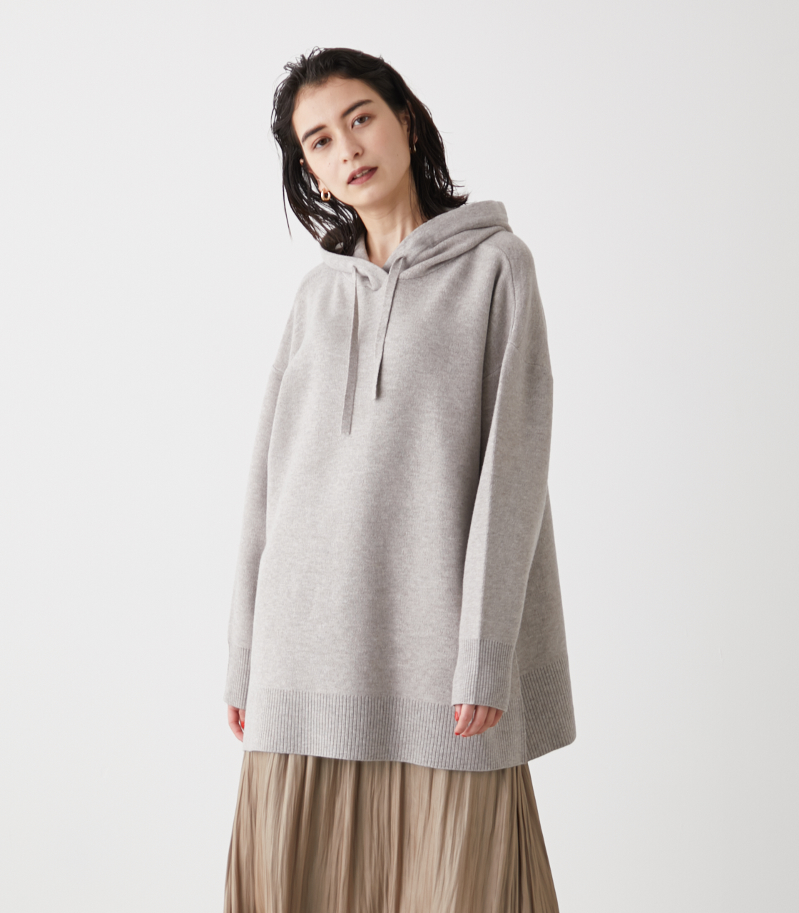 SIDE SLIT KNIT HOODIE/サイドスリットニットフーディ｜AZUL BY MOUSSY 