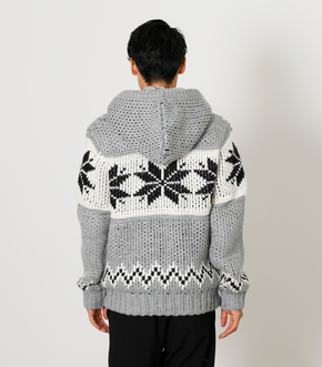 COWICHAN HOODIE KNIT/カウチンフーディニット｜AZUL BY MOUSSY 