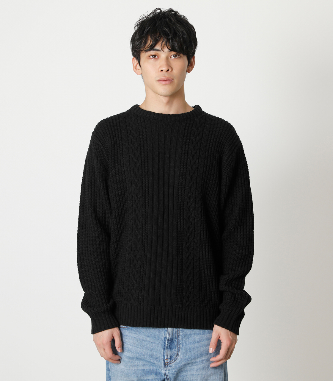 CABLE KNITTING PULLOVER/ケーブルニッティングプルオーバー｜AZUL BY