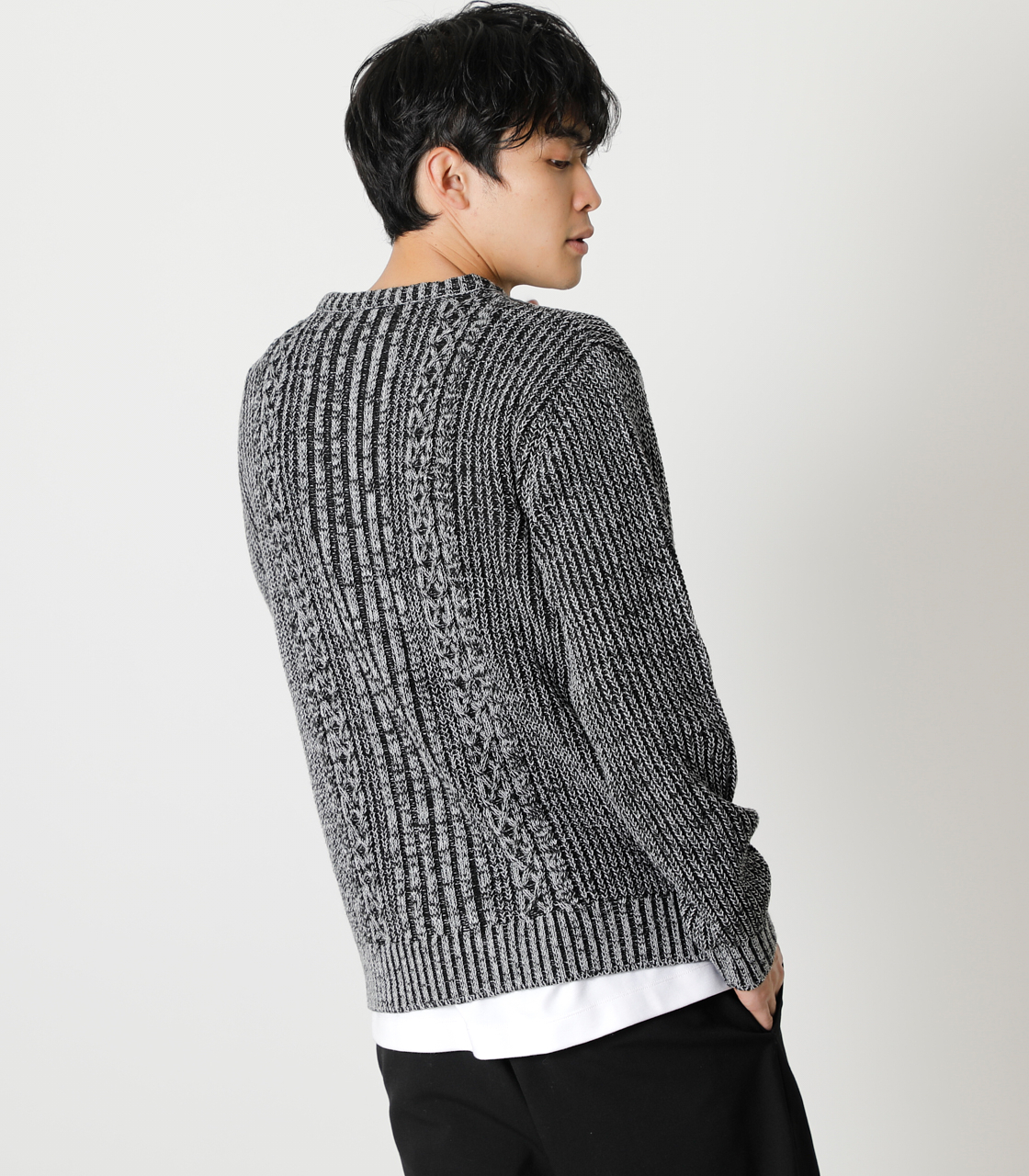 CABLE KNITTING PULLOVER/ケーブルニッティングプルオーバー｜AZUL BY