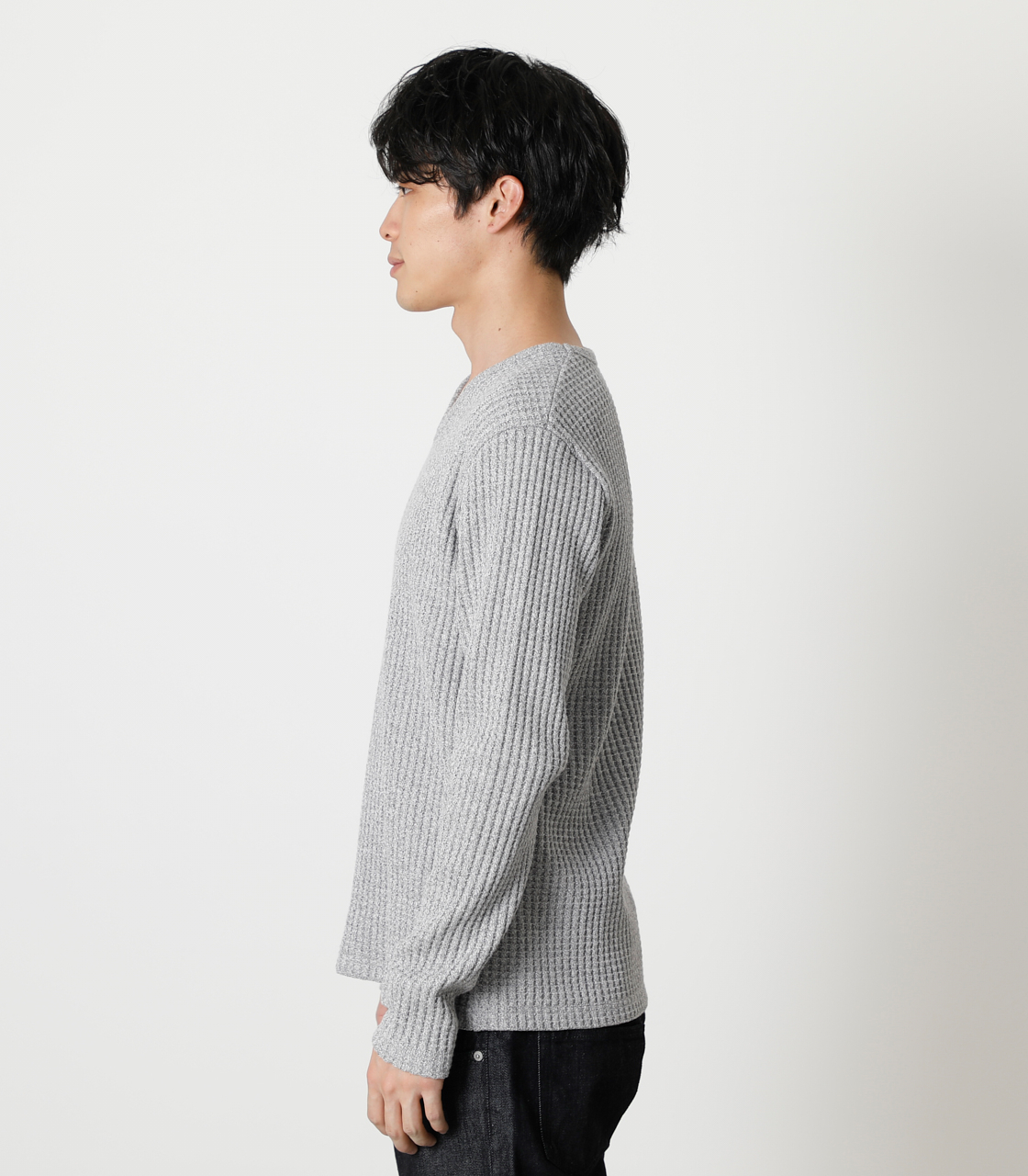 HEAVY WAFFLE V/N LONG TEE/ヘビーワッフルVネックロングTシャツ