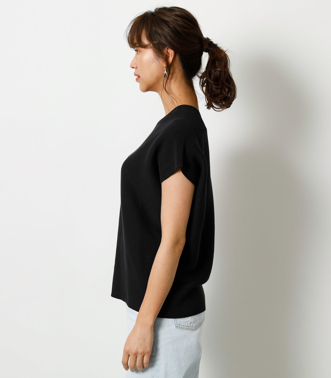 LOOSE PANEL KNIT TOP/ルーズパネルニットトップ 詳細画像 BLK 5
