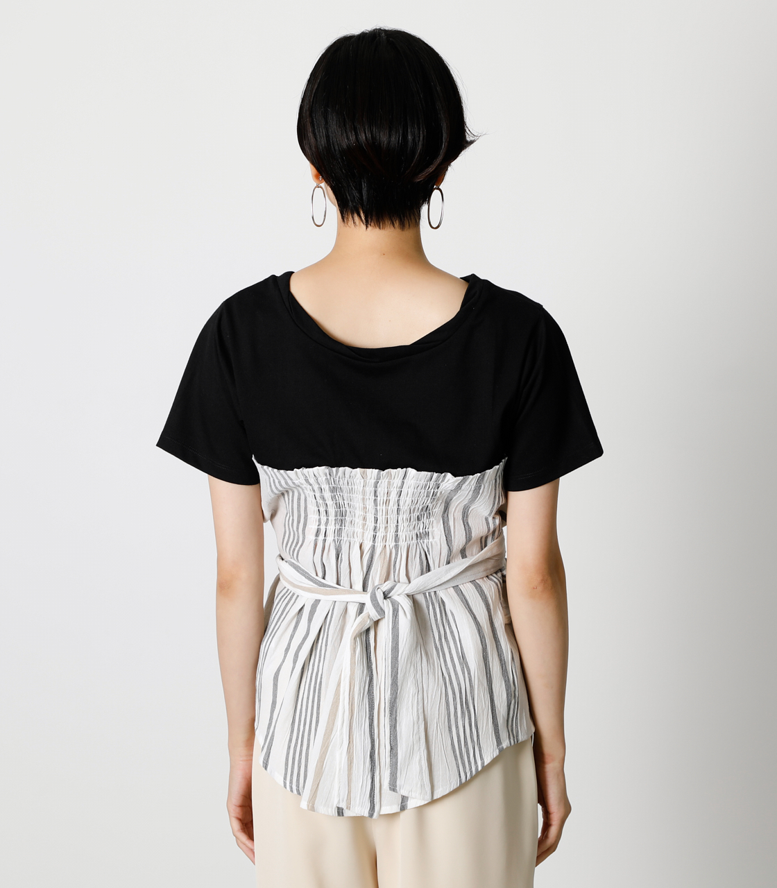 BUTTON COMBINATION TOP/ボタンコンビネーショントップ 詳細画像 柄WHT 6