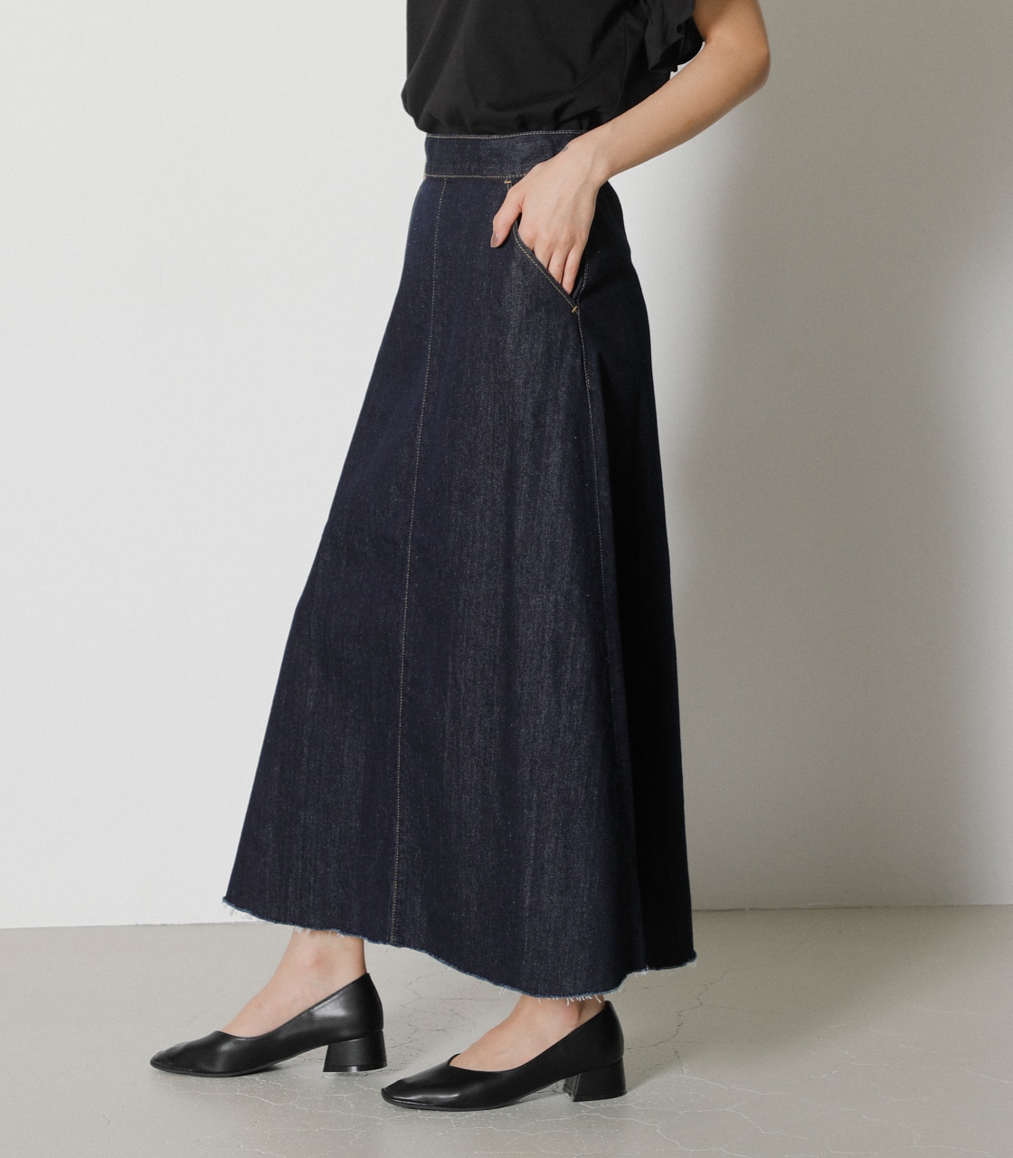 FLARE DENIM LONG SKIRT/フレアデニムロングスカート｜AZUL BY MOUSSY