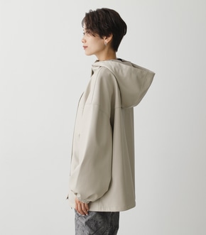 FAUX LEATHER HOODIE BZ/フェイクレザーフーディブルゾン 詳細画像