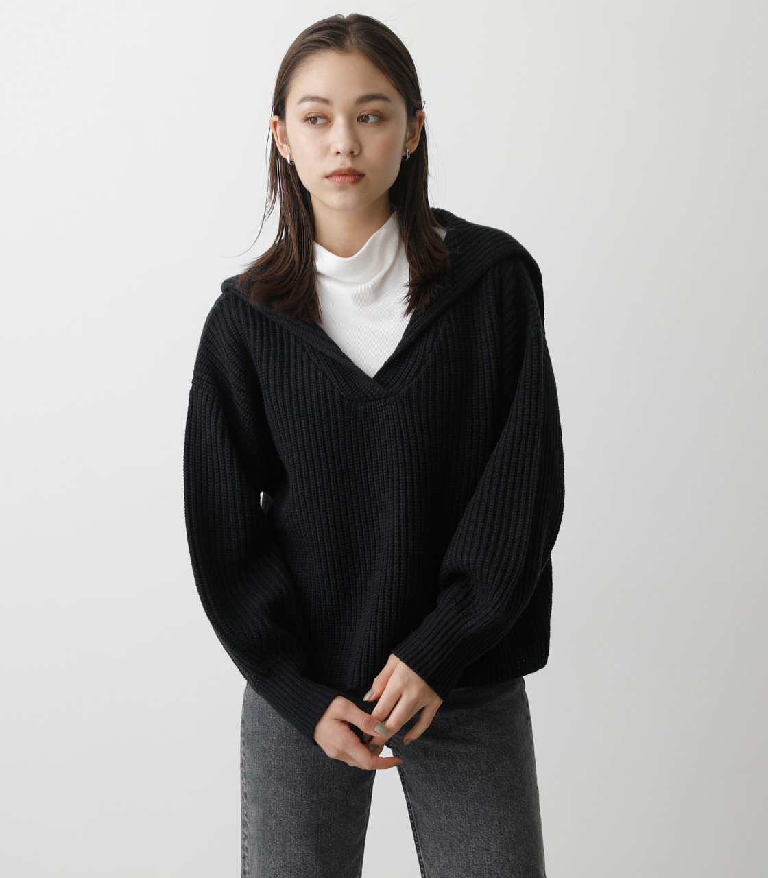 SAILOR COLOR KNIT TOPS/セーラーカラーニットトップス｜AZUL BY