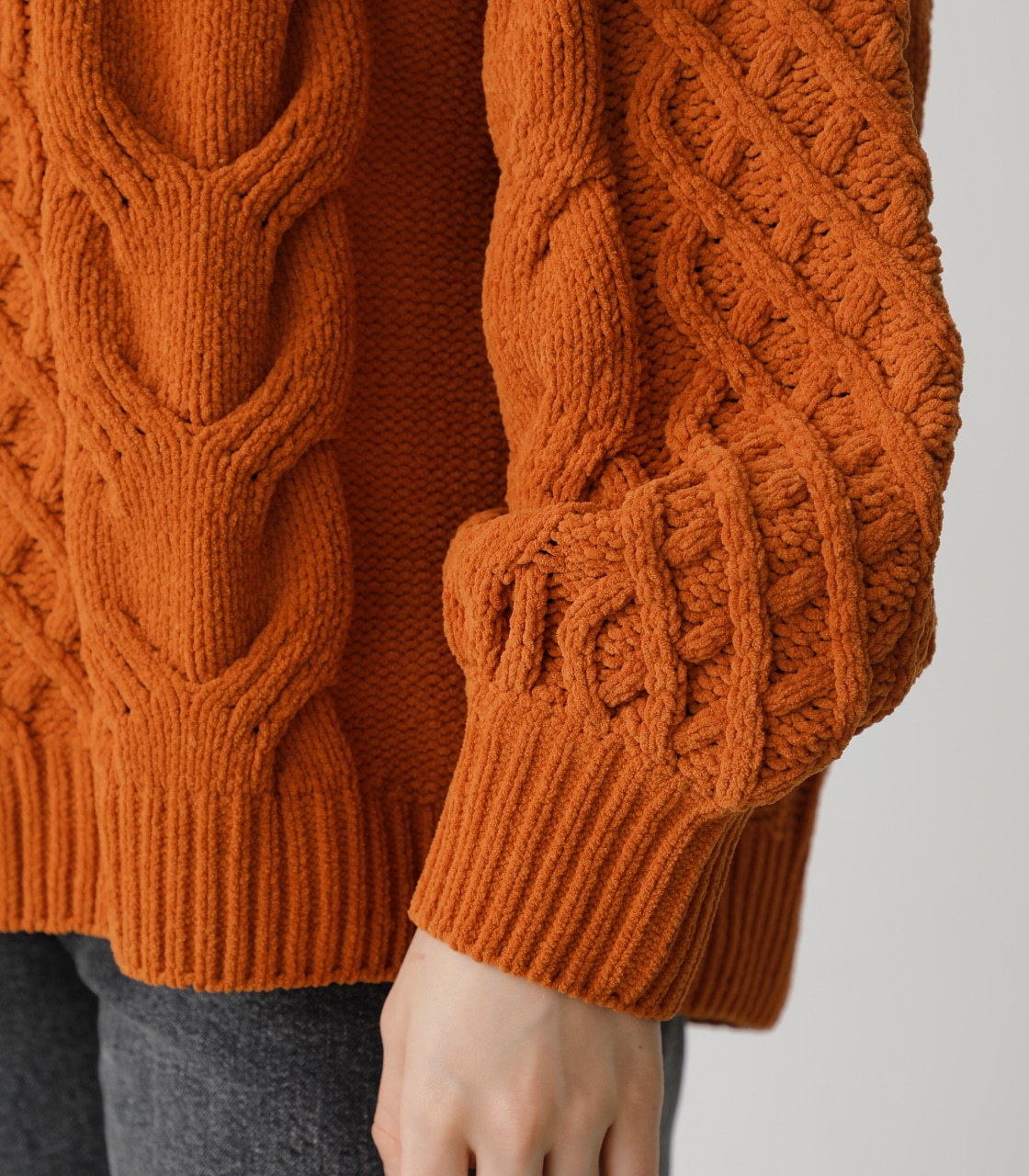 CHENILLE CABLE V/N KNIT TOPS/シェニールケーブルVネックニットトップス 詳細画像 D/ORG 10