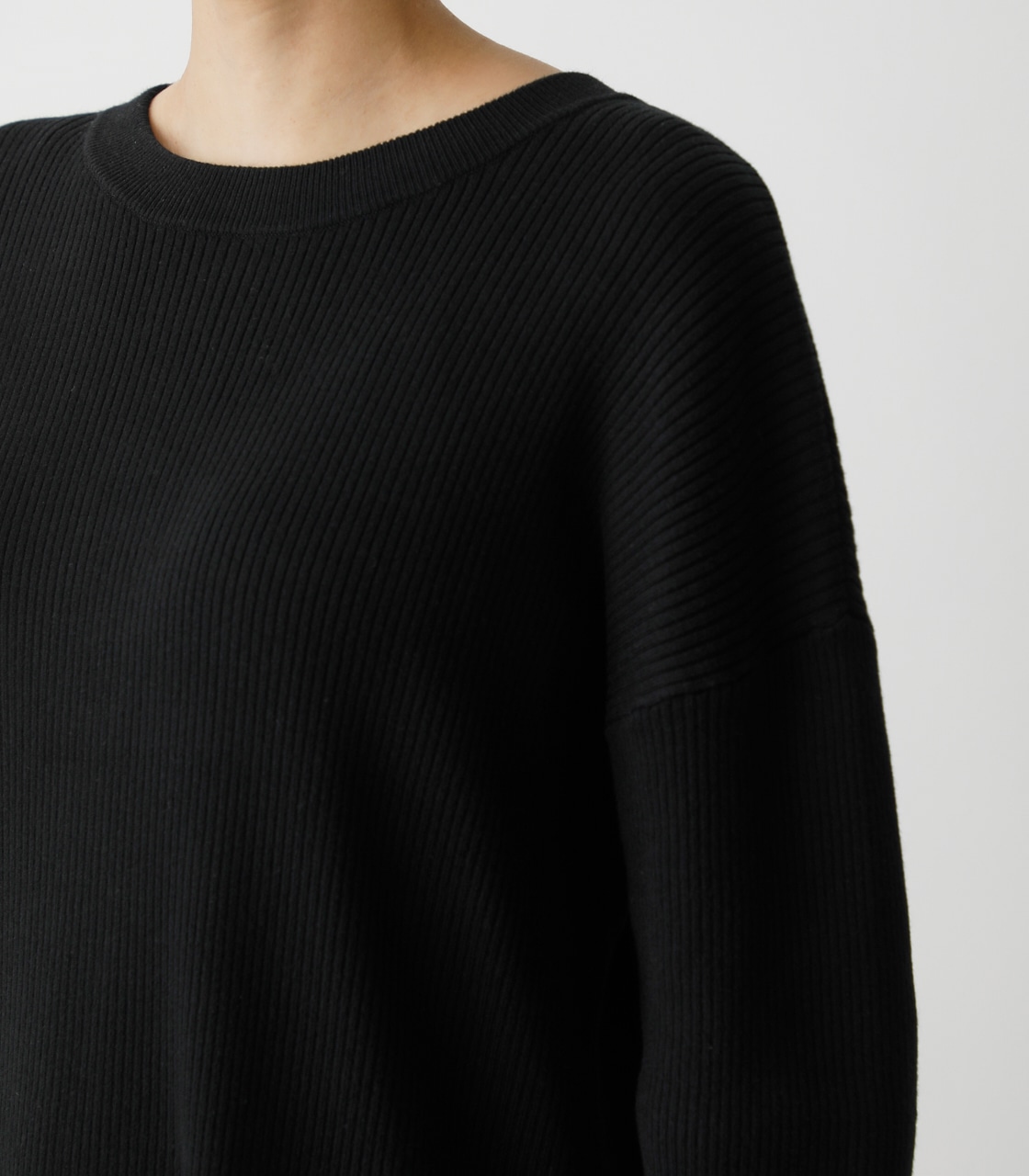 2WAY RIB KNIT LONG TOPS/2WAYリブニットロングトップス 詳細画像 BLK 8