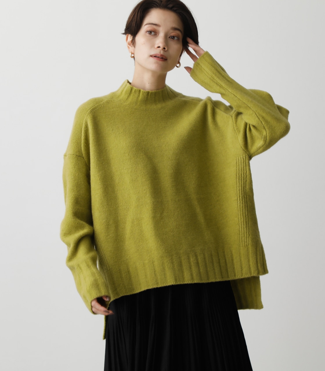 SOFT TOUCH HIGH NECK KNIT TOPS/ソフトタッチハイネックニットトップス 詳細画像 LIME 3