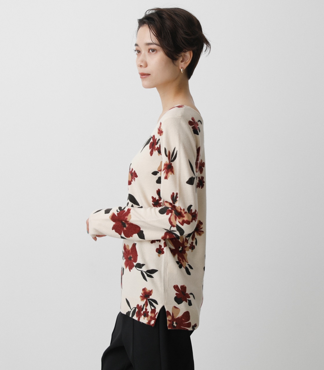 NUDIE 2WAY FLOWER KNIT TOPS/ヌーディー2WAYフラワーニットトップス 詳細画像 柄RED 6