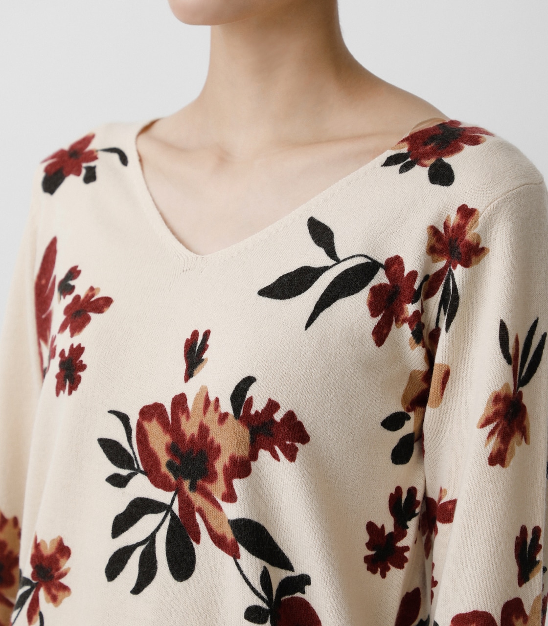 NUDIE 2WAY FLOWER KNIT TOPS/ヌーディー2WAYフラワーニットトップス 詳細画像 柄RED 8