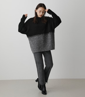 BICOLOR KNIT TOPS/バイカラーニットトップス｜AZUL BY MOUSSY
