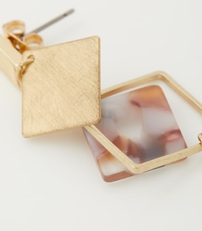 MARBLE×SQUARE METAL EARRINGS/MARBLE×SQUAREメタルピアス 詳細画像