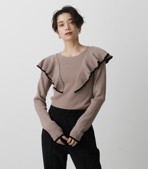 FRONT FRILLED KNIT TOPS/フロントフリルニットトップス