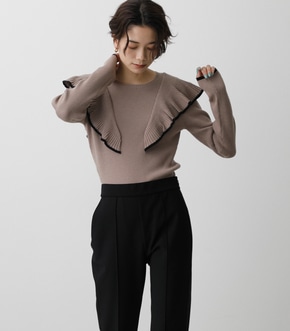 FRONT FRILLED KNIT TOPS/フロントフリルニットトップス 詳細画像