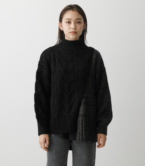 ASYMMETRY CABLE KNIT TOPS/アシンメトリーケーブルニットトップス 詳細画像