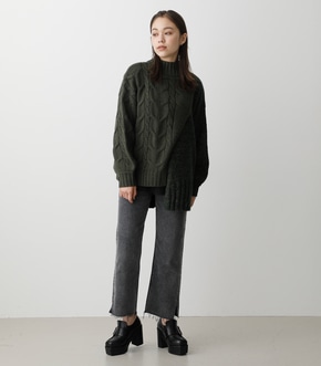 ASYMMETRY CABLE KNIT TOPS/アシンメトリーケーブルニットトップス 詳細画像
