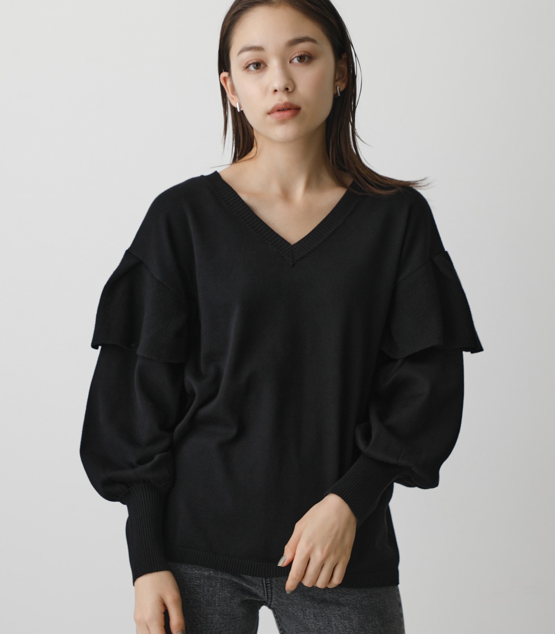 2WAY RUFFLE KNIT TOPS/2WAYラッフルニットトップス｜AZUL BY MOUSSY