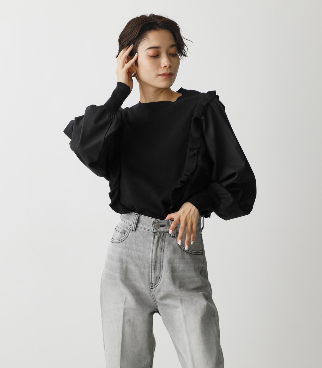 FRILL KNIT PULLOVER/フリルニットプルオーバー｜AZUL BY MOUSSY（アズールバイマウジー）公式通販サイト