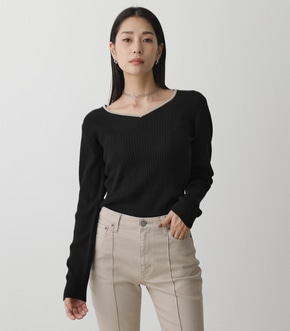 BACK LACE-UP KNIT TOPS/バックレースアップニットトップス