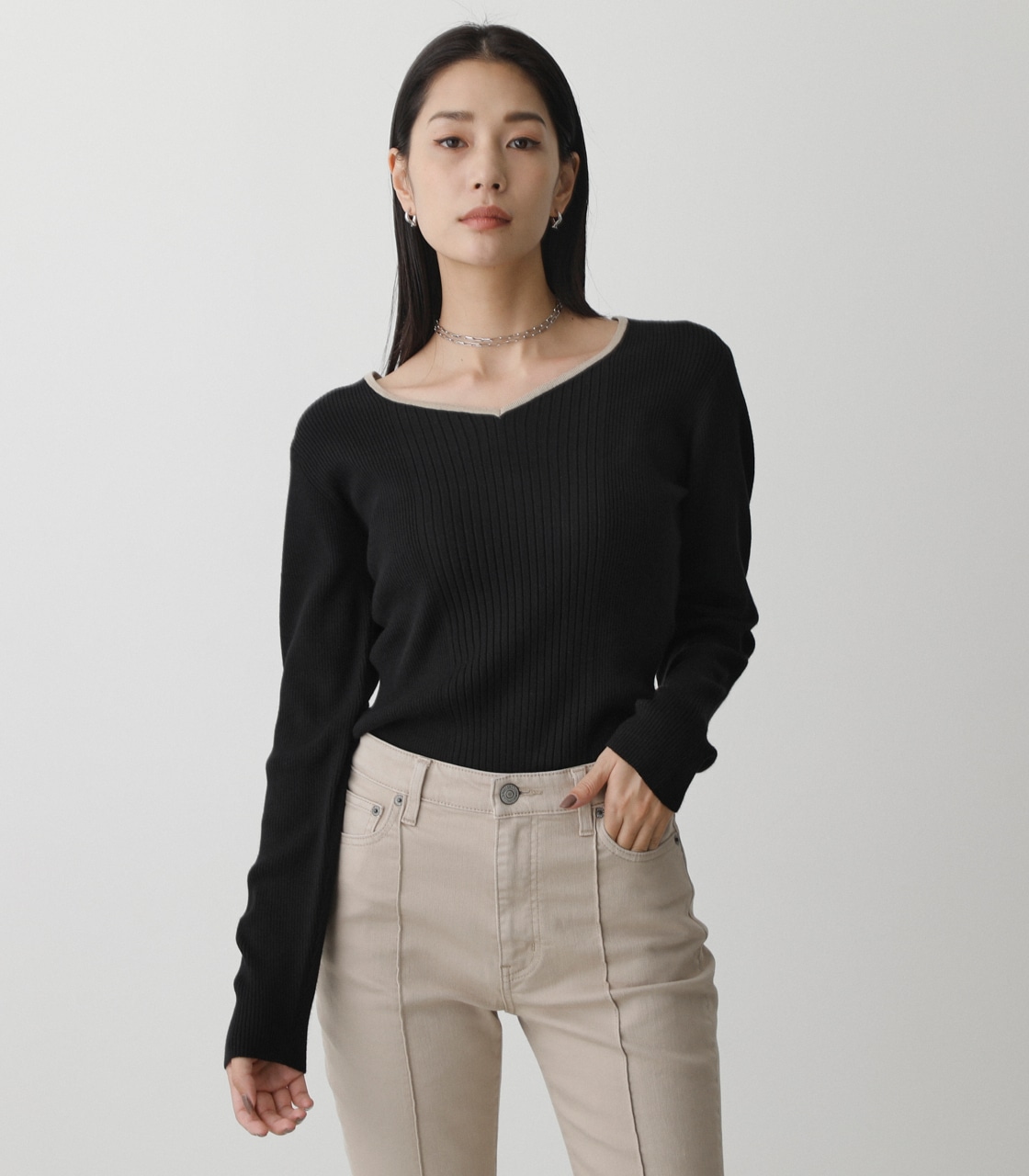 BACK LACE-UP KNIT TOPS/バックレースアップニットトップス｜AZUL BY MOUSSY（アズールバイマウジー）公式通販サイト