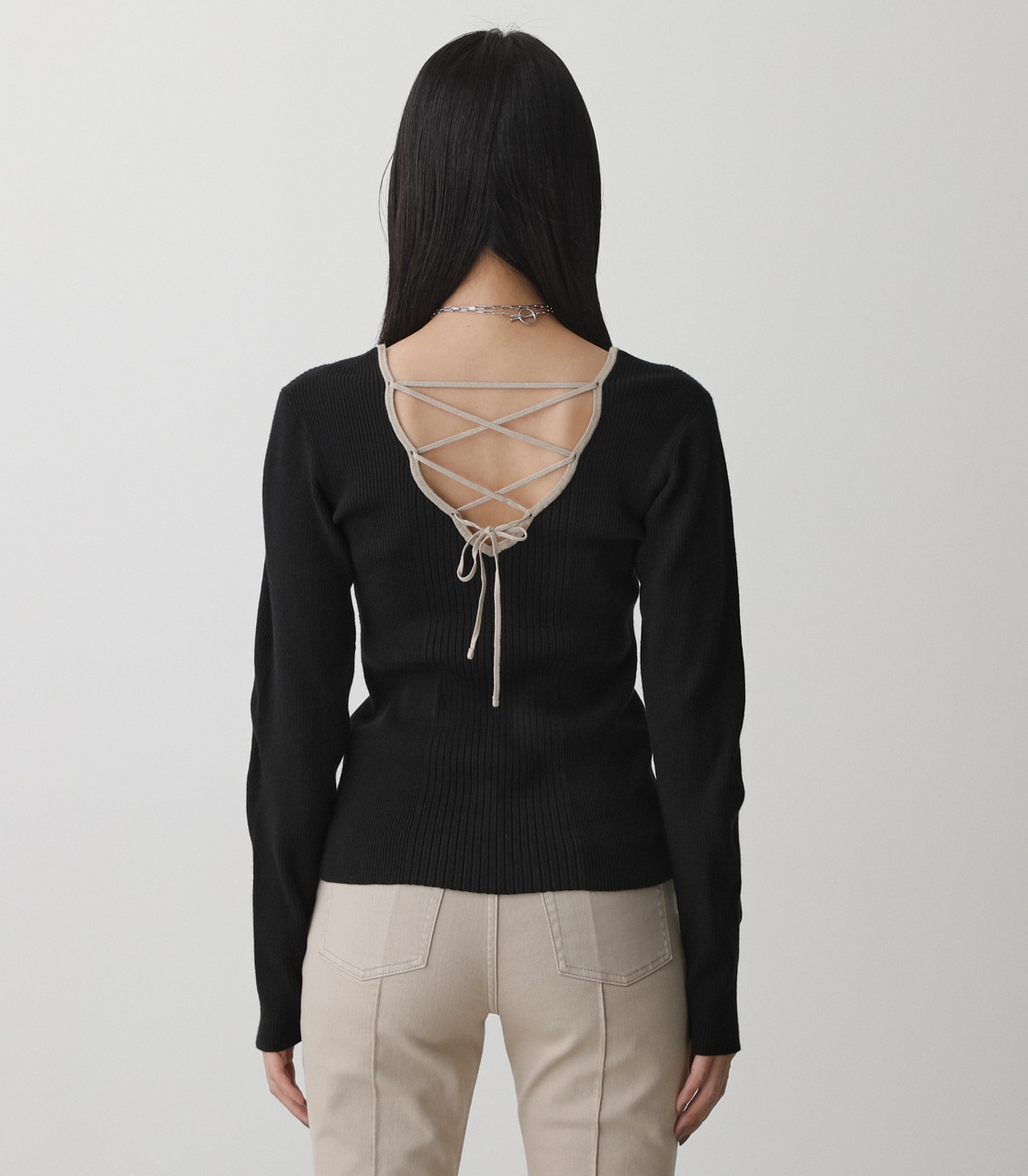Back Lace Up Knit Tops バックレースアップニットトップス Azul By Moussy アズールバイマウジー 公式通販サイト