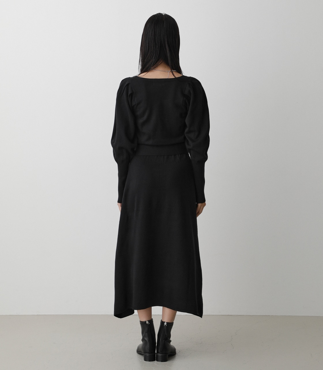 SQUARE NECK KNIT ONEPIECE/スクエアネックニットワンピース 詳細画像 BLK 7