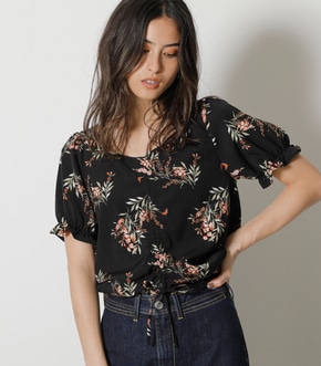 FRONT GATHER FLOWER BLOUSE/フロントギャザーフラワーブラウス