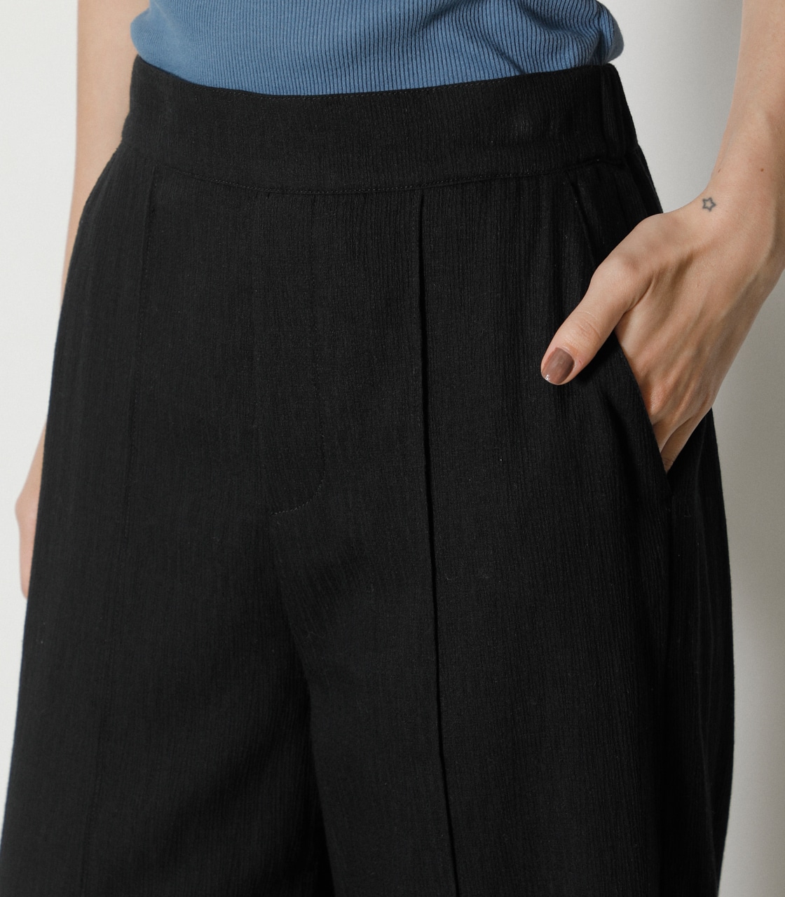LINEN TOUCH LOOSE PANTS/リネンタッチルーズパンツ 詳細画像 BLK 8