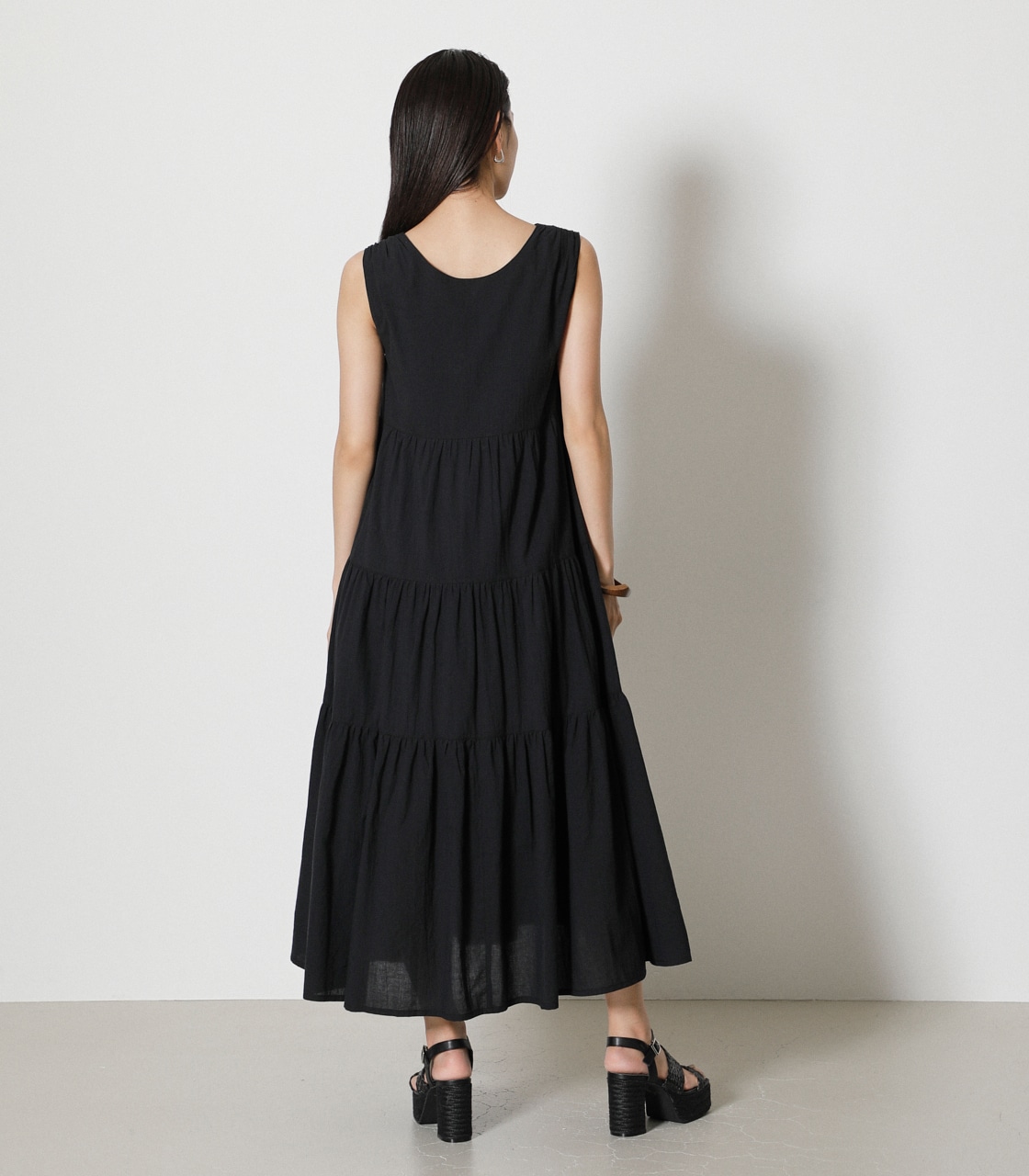 2WAY TIERED LONG ONEPIECE/2WAYティアードロングワンピース 詳細画像 BLK 8