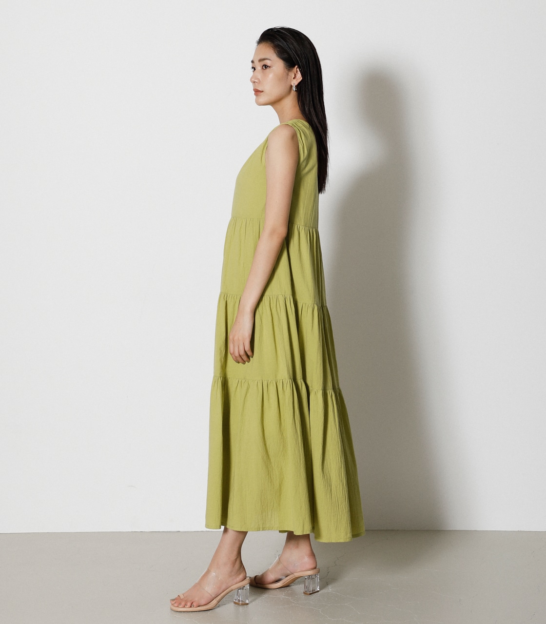 2WAY TIERED LONG ONEPIECE/2WAYティアードロングワンピース 詳細画像 LIME 6
