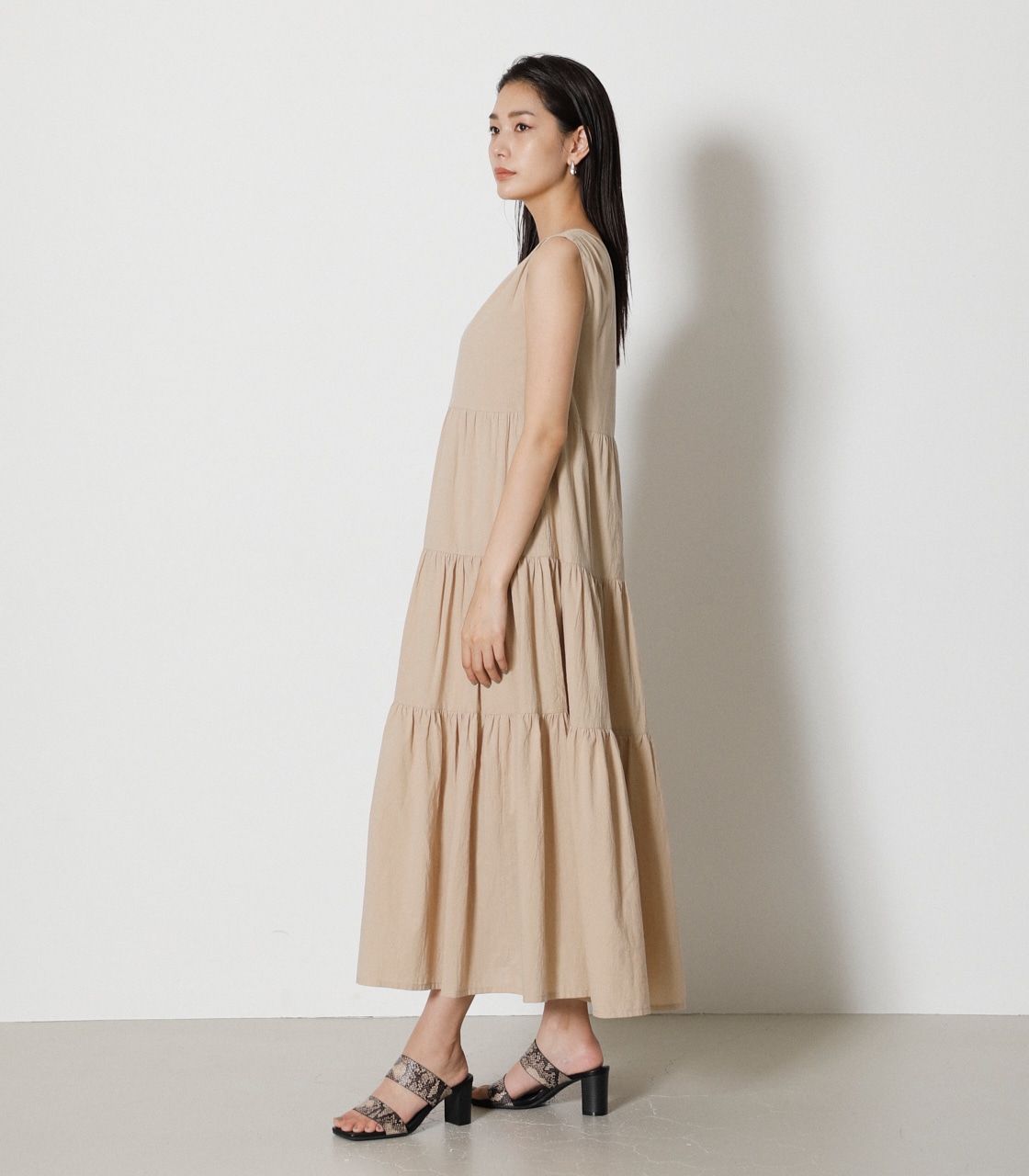 2WAY TIERED LONG ONEPIECE/2WAYティアードロングワンピース 詳細画像 L/BEG 7