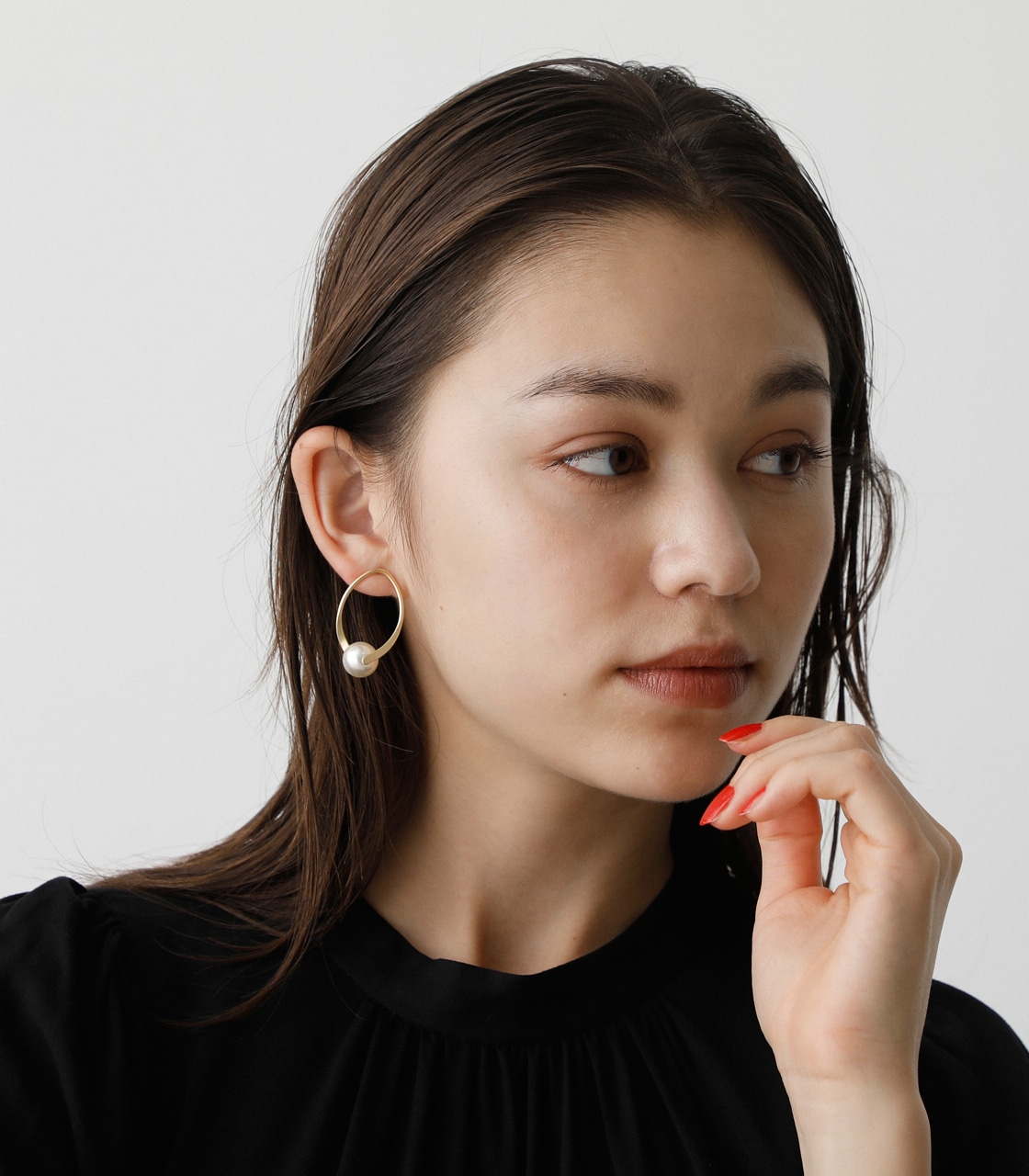 WRAPPED PEARL EARRINGS/ラップパールピアス 詳細画像 L/GLD 7