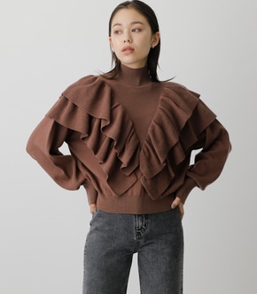 BIG FRILL KNIT TOPS/ビッグフリルニットトップス｜AZUL BY MOUSSY