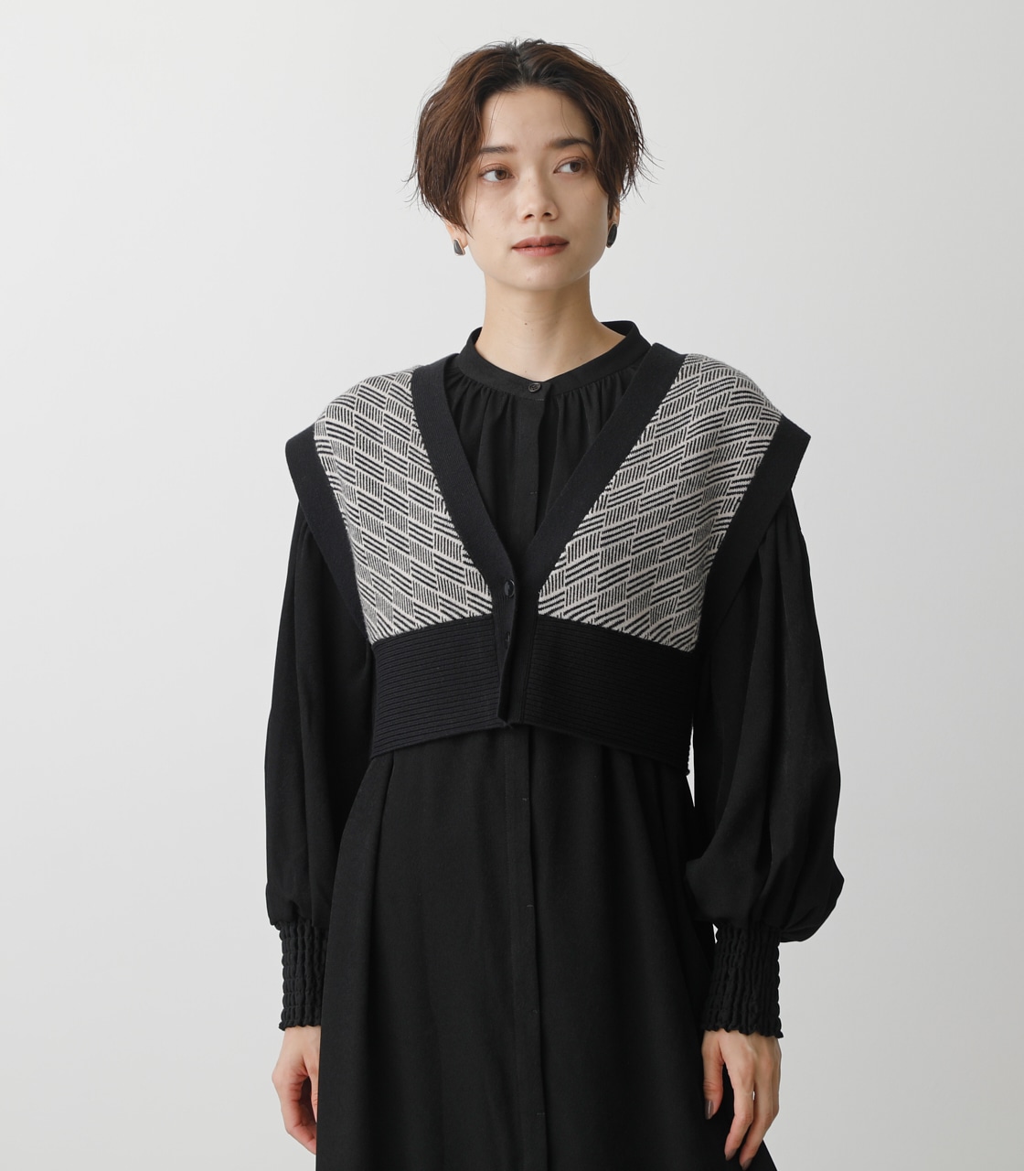 PATTERN COMPACT KNIT VEST/パターンコンパクトニットベスト 詳細画像 柄BLK 5
