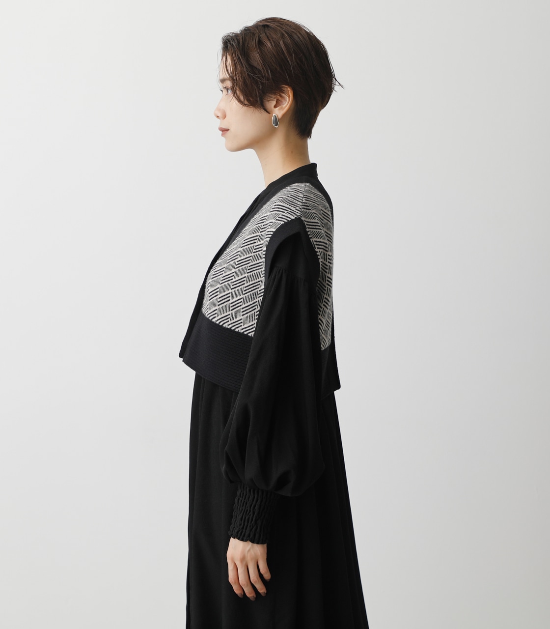 PATTERN COMPACT KNIT VEST/パターンコンパクトニットベスト 詳細画像 柄BLK 6