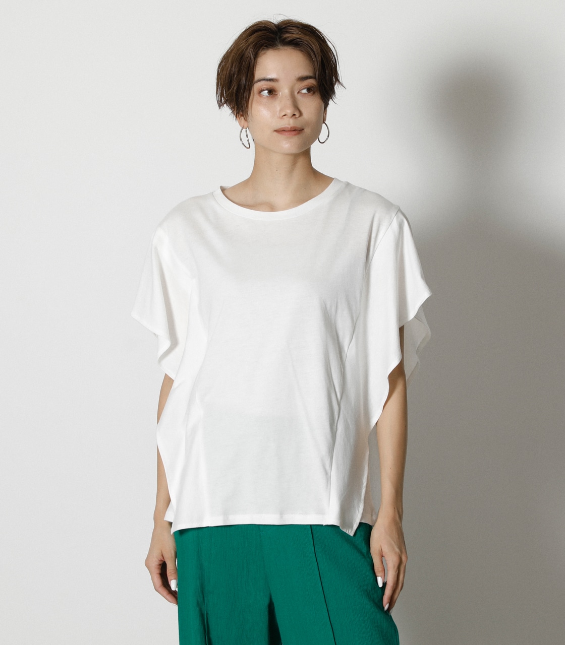 SLEEVE LAYERED TOPS/スリーブレイヤードトップス 詳細画像 O/WHT 5