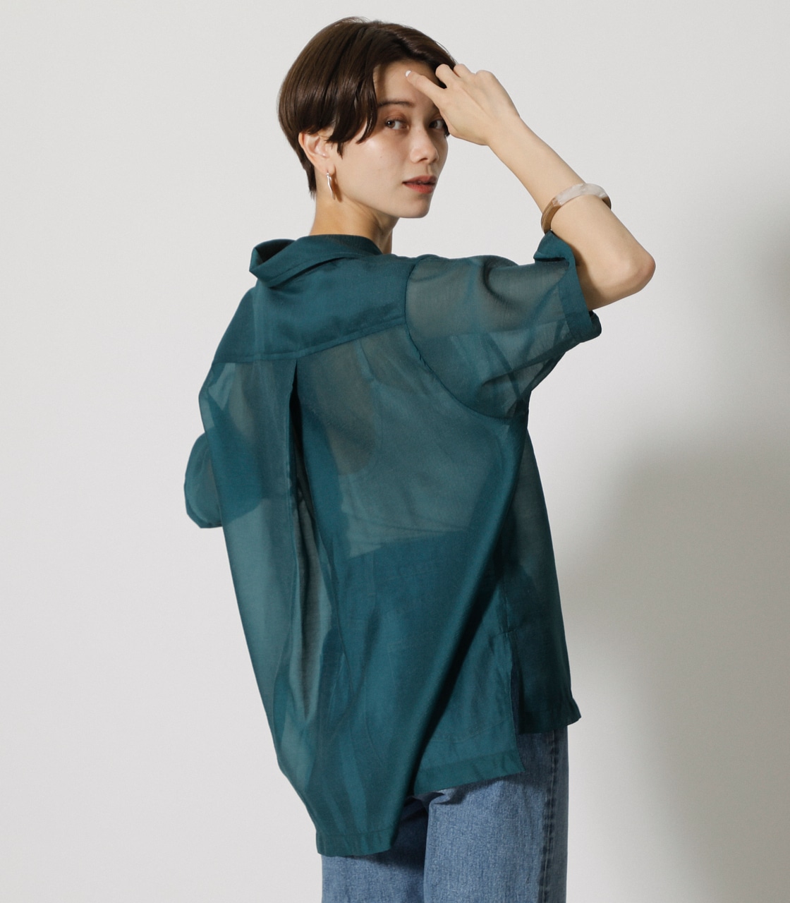 OPEN COLLOAR SHEER SH/オープンカラーシアーシャツ｜AZUL BY MOUSSY