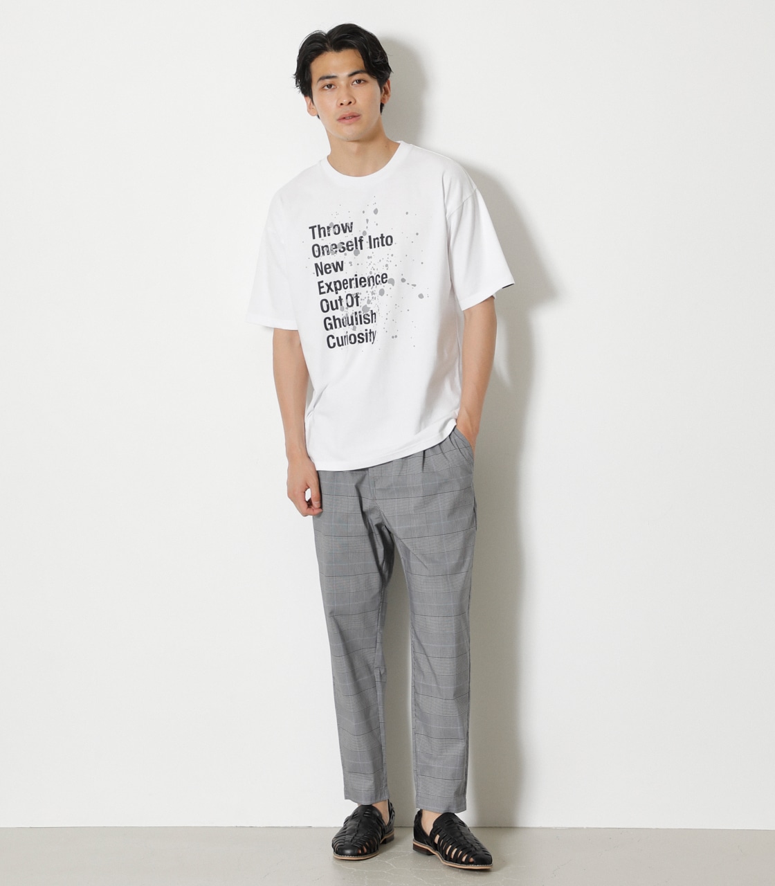 TAPERED CROPPED PANTS/テーパードクロップドパンツ 詳細画像 柄GRY 3